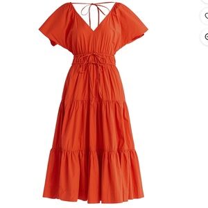 NWT Vibrant Red Orange Maxi Dress Size Small